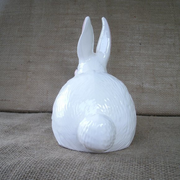 Vintage Handmade Ceramic White Rabbit Figurine - Picture 7 of 16